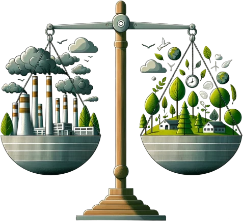 Evenwicht tussen uitstoot en compensatie